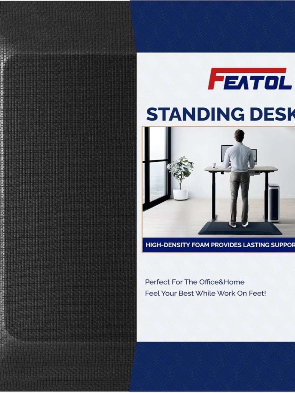 Anti Fatigue Mat for Standing Desk & Kitchen Floor, 9/10 Extra Thick